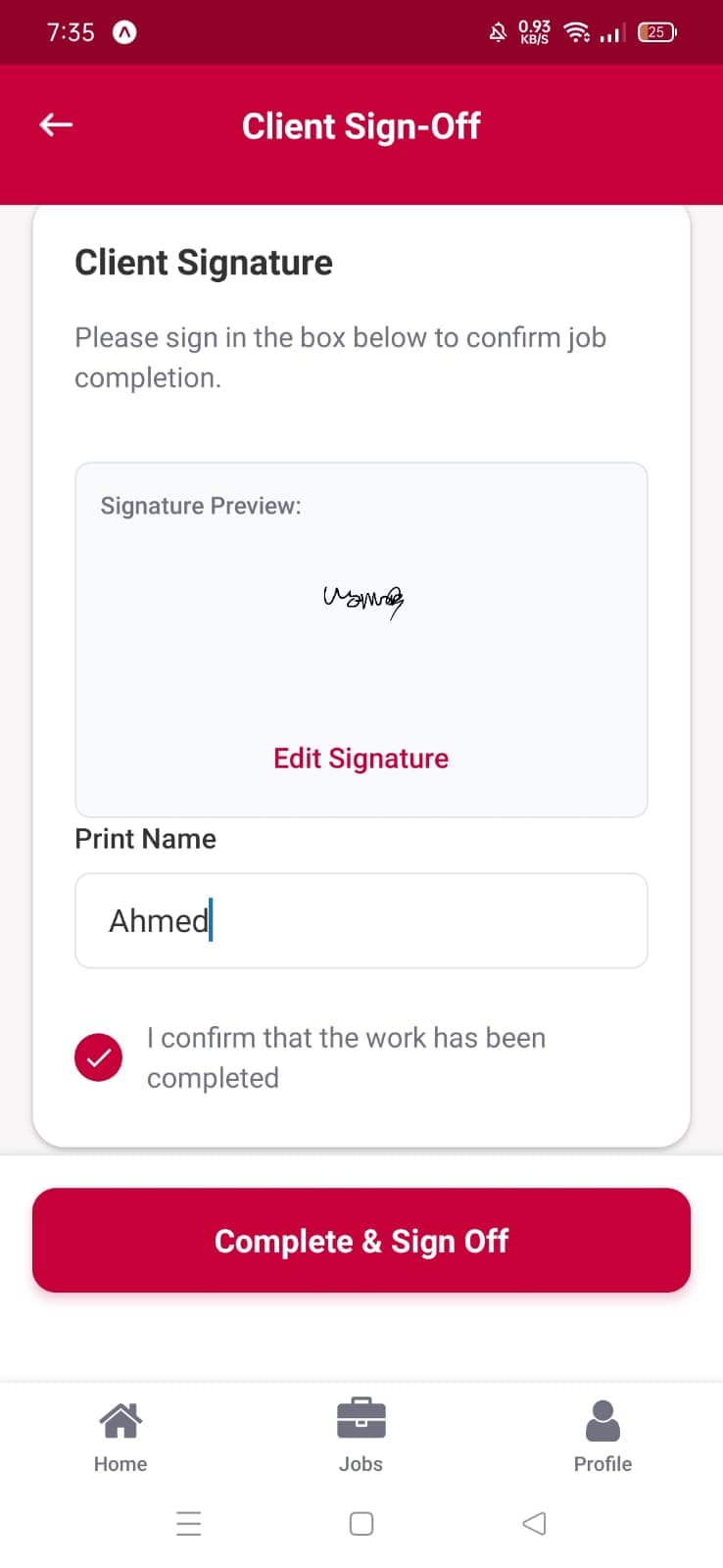 Digital Client Sign-Off